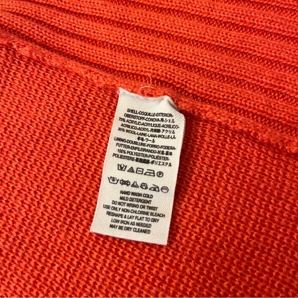 Free People New Romantics Molly Long Red Orange Knit Coat - Picture 8 of 8